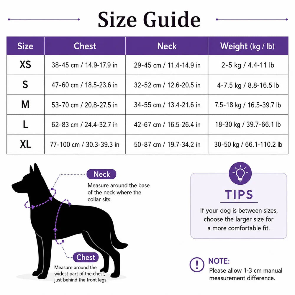 Harnais pour Chien en Nylon – Gilet Réfléchissant & Sécurisé