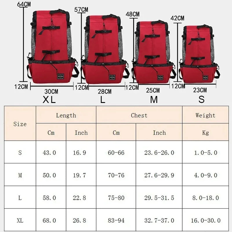 Sac à Dos Transport Chien en Nylon – Respirant & Confortable pour Petits et Moyens Chiens
