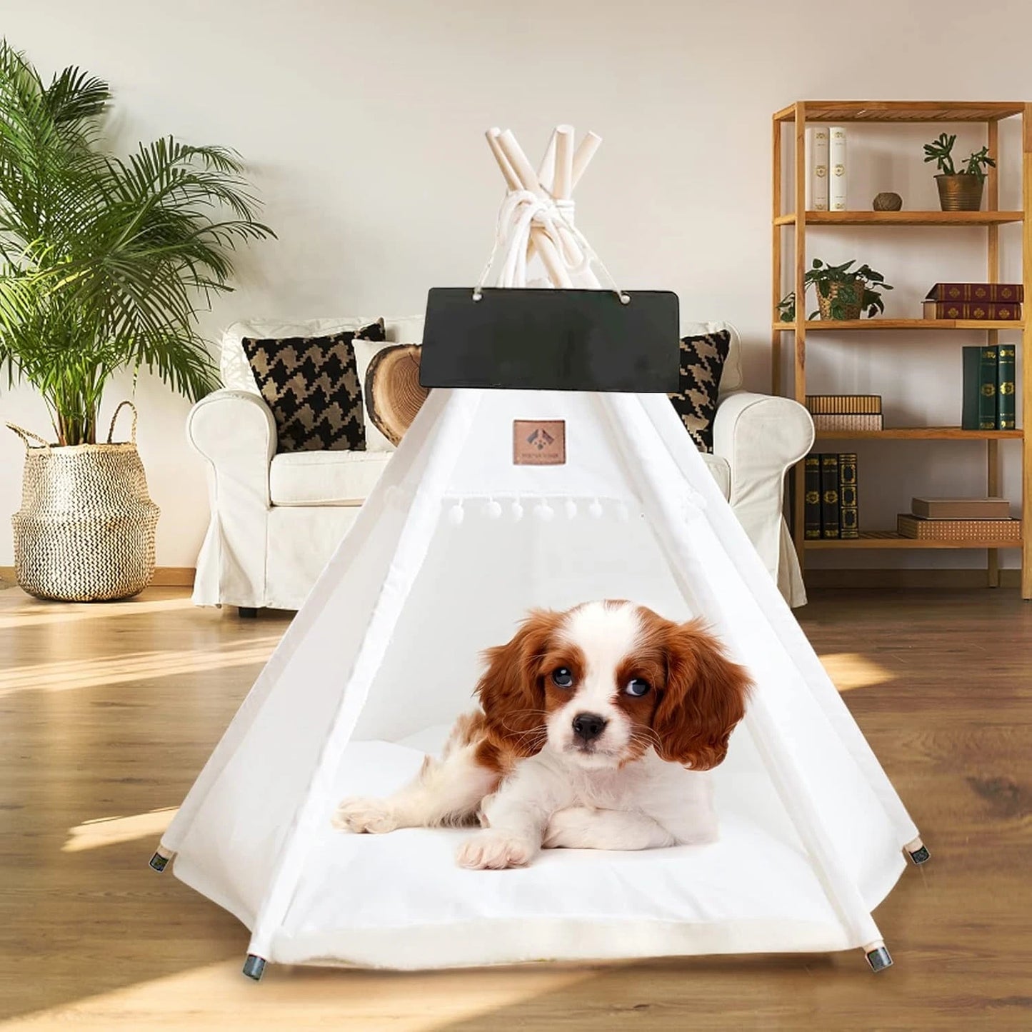 Tipi pour Chien et Chat – Tente d'Intérieur Douillette avec Coussin Lavable