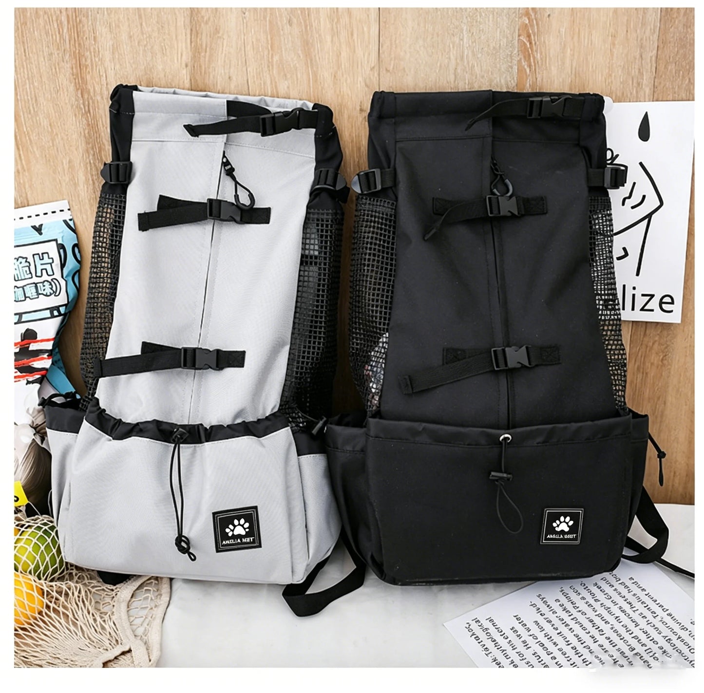 Sac à Dos Transport Chien en Nylon – Respirant & Confortable pour Petits et Moyens Chiens