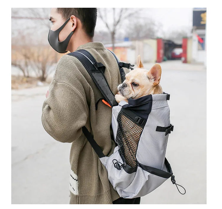 Sac à Dos Transport Chien en Nylon – Respirant & Confortable pour Petits et Moyens Chiens