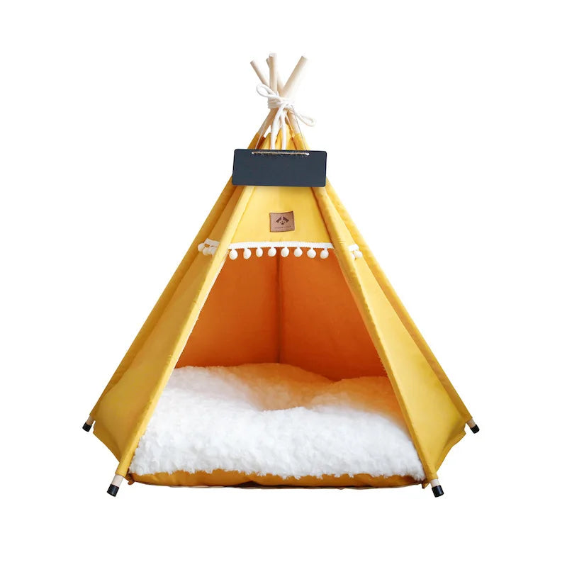 Tipi pour Chien et Chat – Tente d'Intérieur Douillette avec Coussin Lavable
