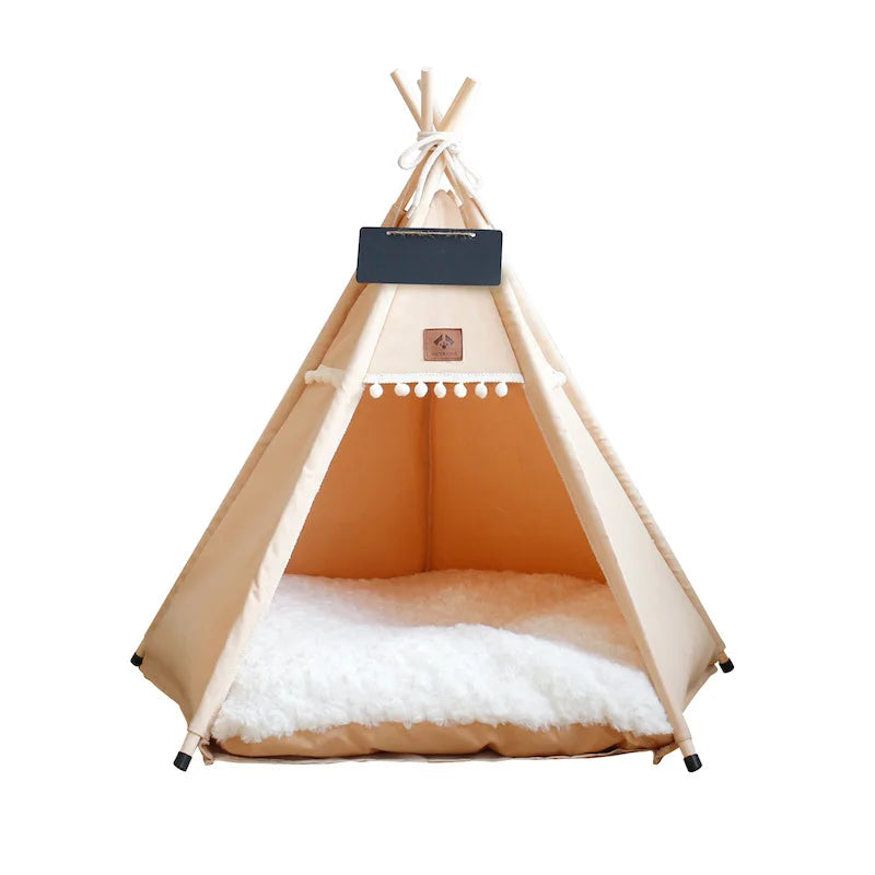 Tipi pour Chien et Chat – Tente d'Intérieur Douillette avec Coussin Lavable