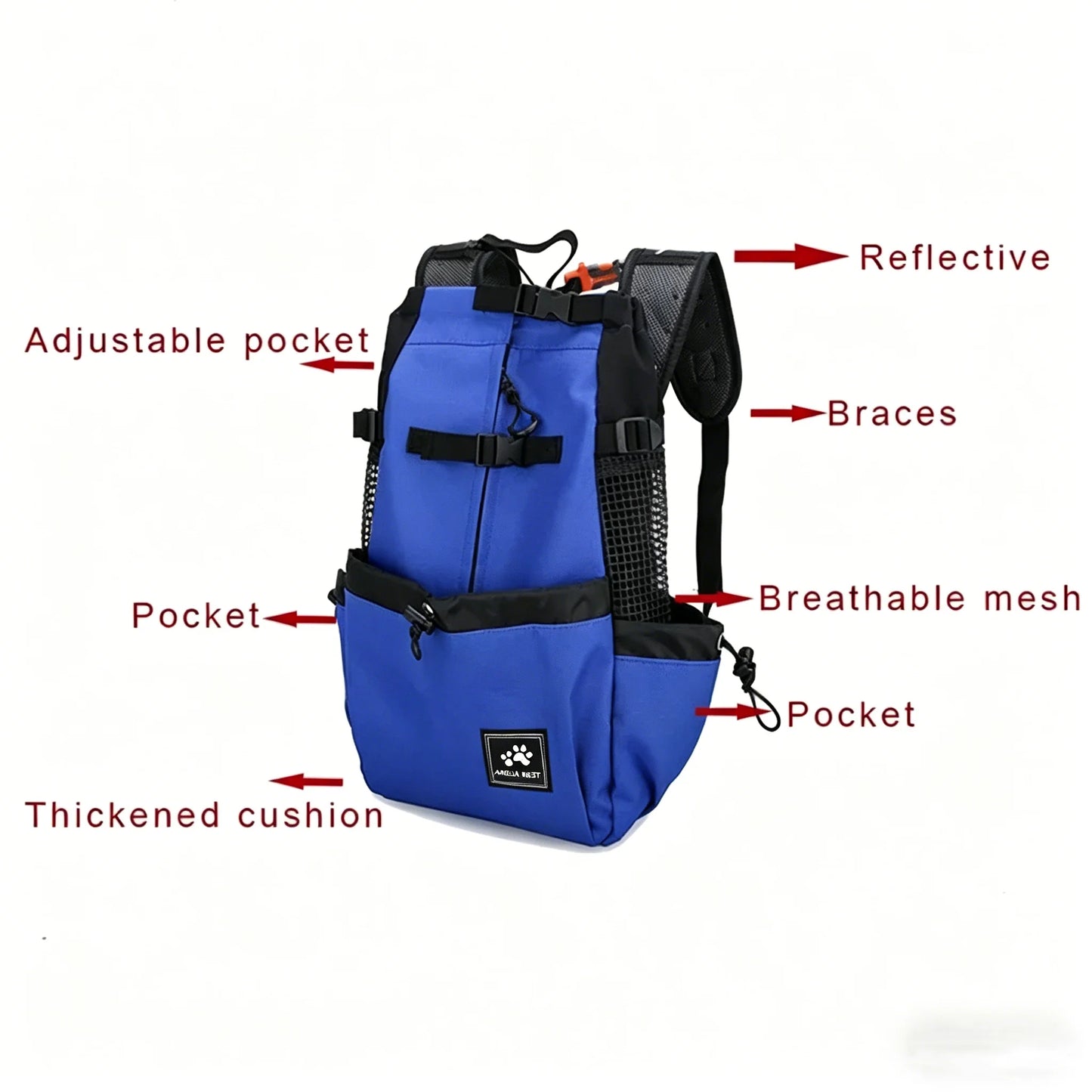 Sac à Dos Transport Chien en Nylon – Respirant & Confortable pour Petits et Moyens Chiens