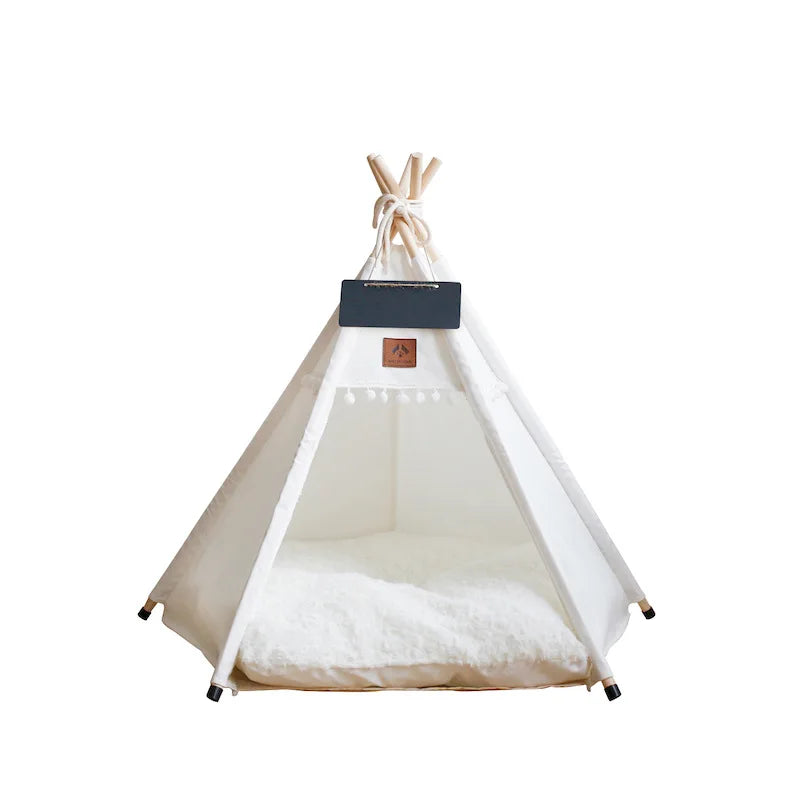 Tipi pour Chien et Chat – Tente d'Intérieur Douillette avec Coussin Lavable