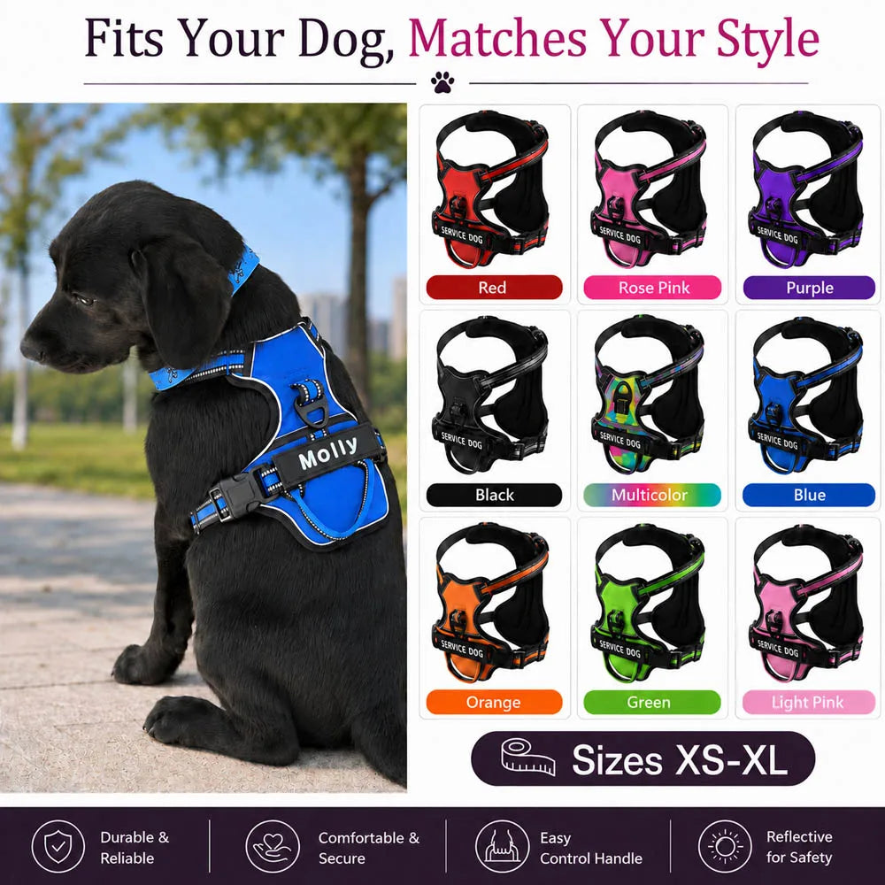 Harnais pour Chien en Nylon – Gilet Réfléchissant & Sécurisé