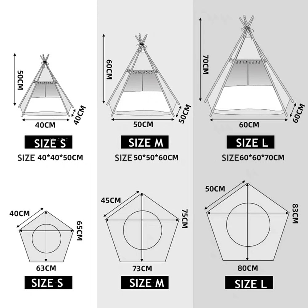 Tipi pour Chien et Chat – Tente d'Intérieur Douillette avec Coussin Lavable