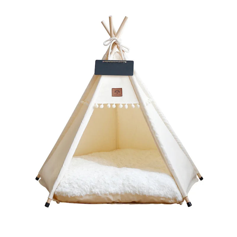 Tipi pour Chien et Chat – Tente d'Intérieur Douillette avec Coussin Lavable