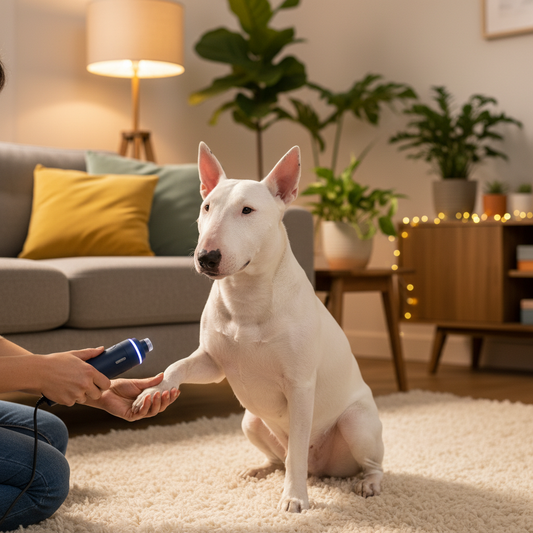 Broyeur à ongles salon cosy bull terrier